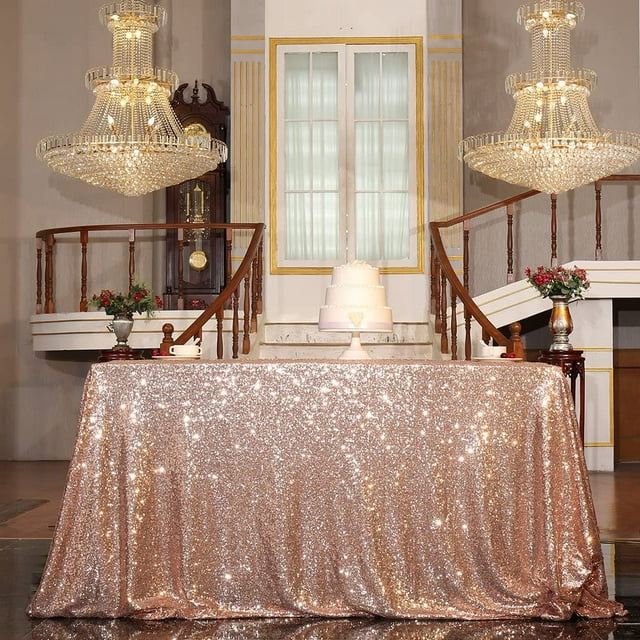 Linen, Table, Sequins (Rose Gold)