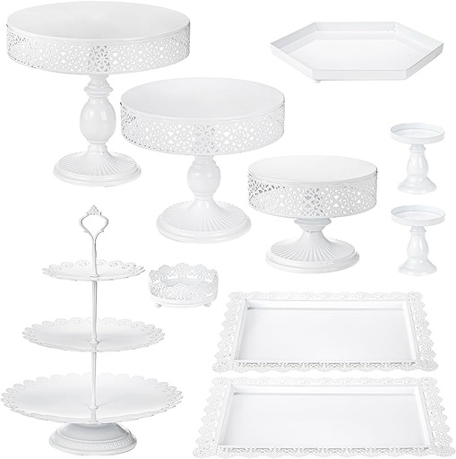 [020] Dessert Stands, White